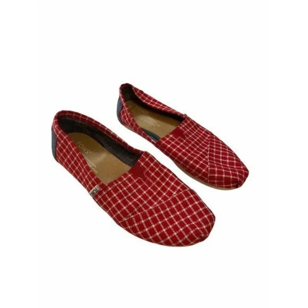 Tom’s Women's Flats Red and White Size Six - Picture 1 of 5